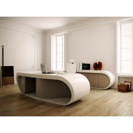 Exemple de bureau de direction Goggle Desk par le fabricant de mobilier design italien Babini. Source : www.amm-mobilier.com